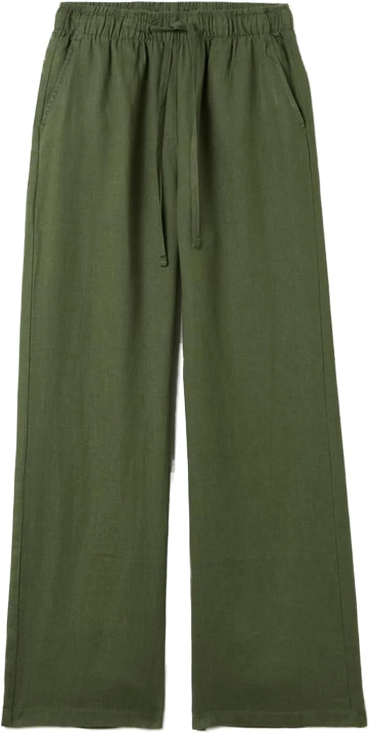 شلوار لینن زنانه سبز رنگ OVS مدل 2196232-GREEN با کمر کشی