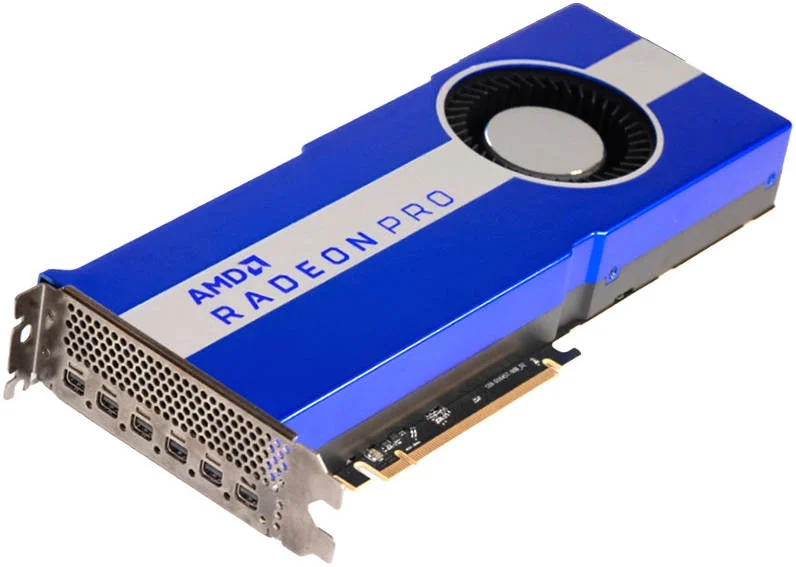 کارت گرافیک AMD Radeon Pro VII، با 16 گیگابایت حافظه HBM2 4096 بیتی، 3840 پردازنده جریانی، پهنای باند حافظه 1024 گیگابایت بر ثانیه، PCI Express 4.0 x16، 6 عدد Mini-DisplayPort 1.4 | 100-506163
