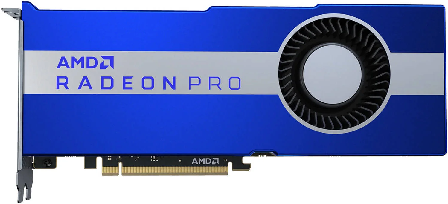 کارت گرافیک AMD Radeon Pro VII، با 16 گیگابایت حافظه HBM2 4096 بیتی، 3840 پردازنده جریانی، پهنای باند حافظه 1024 گیگابایت بر ثانیه، PCI Express 4.0 x16، 6 عدد Mini-DisplayPort 1.4 | 100-506163
