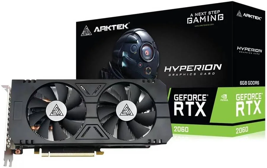 کارت گرافیک آرکتک GeForce RTX 2060 Dual با 6 گیگابایت حافظه GDDR6، سرعت حافظه 14 گیگابیت بر ثانیه، باس حافظه 192 بیتی، سرعت موتور 1680 مگاهرتز، 1x DP، 1x HDMI، 1x DVI، مشکی | TU106-200-KA-A1