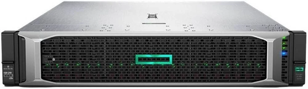 سرور رکمونت 2U HPE ProLiant DL380 Gen10، با 2 پردازنده Intel Xeon Silver 4210R 2.4 GHz، رم 256 گیگابایت، 2 حافظه SSD 480 گیگابایتی، 5 حافظه SAS 1.2 ترابایتی و 2 حافظه SATA 480 گیگابایتی، Smart Array P408i-a SR، آداپتور اترنت 4 پورت 1 گیگابیتی، 2 منبع تغذیه 800 واتی | DL380