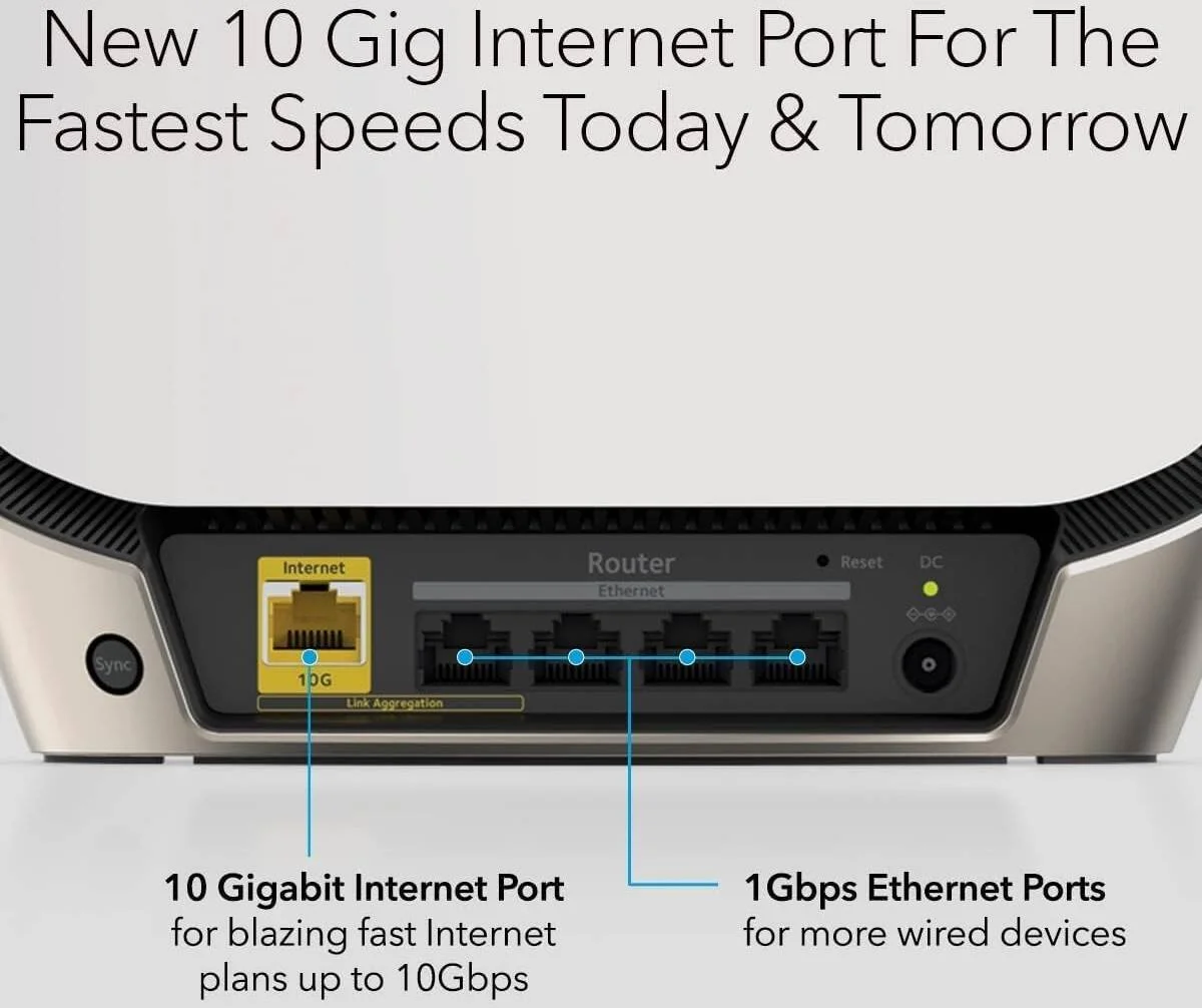 سیستم وای فای 6 مش تری-باند NETGEAR Orbi RBK863S AX6000 برای کل خانه به همراه 3 ماهواره، پوشش تا 740 متر مربع، سرعت تا 6 گیگابیت بر ثانیه، پورت 10 گیگی، سفید | RBK863S-100APS سیستم وای فای 6 مش تری-باند NETGEAR Orbi RBK863S AX6000 برای کل خانه به همراه 3 ماهواره، پوشش تا 740 متر مربع، سرعت تا 6 گیگابیت بر ثانیه، پورت 10 گیگی، سفید | RBK863S-100APS