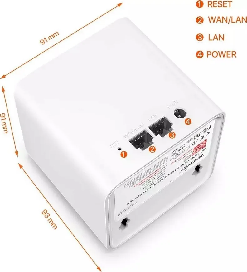 سیستم وای فای مش تندا نوا MW5c AC1200 (سفید، بسته 3 عددی) - 1200 مگابیت بر ثانیه، 5 گیگاهرتز/2.4 گیگاهرتز، گیگابیت اترنت، نصب آسان | Nova MW5c-3