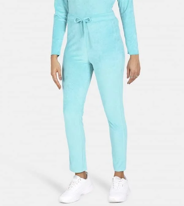 شلوار بافتنی زنانه آبی، مدل جذب و غیر رسمی - سایز S