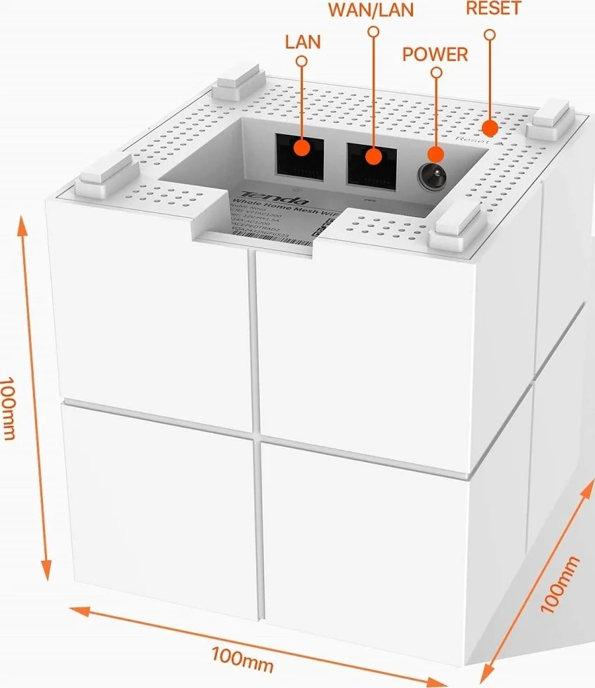 سیستم وای‌فای مش خانگی Tenda Nova MW6 AC1200، روتر بی‌سیم، واحد افزودنی تکی برای گسترش شبکه، کنترل برنامه، راه‌اندازی آسان، Wave2.0 MU-MIMO، برنامه Wifi، سفید، بسته‌ی 1 عددی | Nova MW6-1