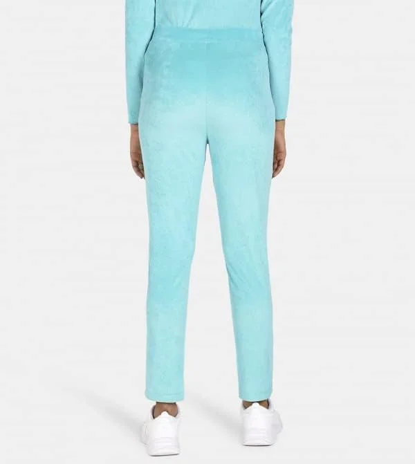 شلوار بافتنی زنانه آبی، مدل جذب و غیر رسمی - سایز S