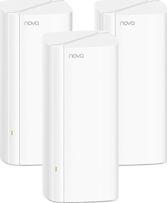 روتر سیستم مش وای-فای 6 تندا نوا MX6 AX1800، آنتن 4x3 dBi، ورودی AC 100-240V، خروجی DC 12V 1.5A، Beam Forming، MU-MIMO، سفید، بسته 3 عددی | MX6