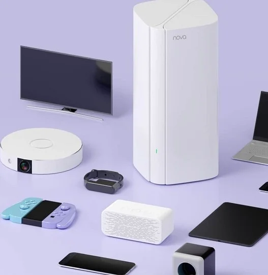 روتر سیستم مش وای-فای 6 تندا نوا MX6 AX1800، آنتن 4x3 dBi، ورودی AC 100-240V، خروجی DC 12V 1.5A، Beam Forming، MU-MIMO، سفید، بسته 3 عددی | MX6