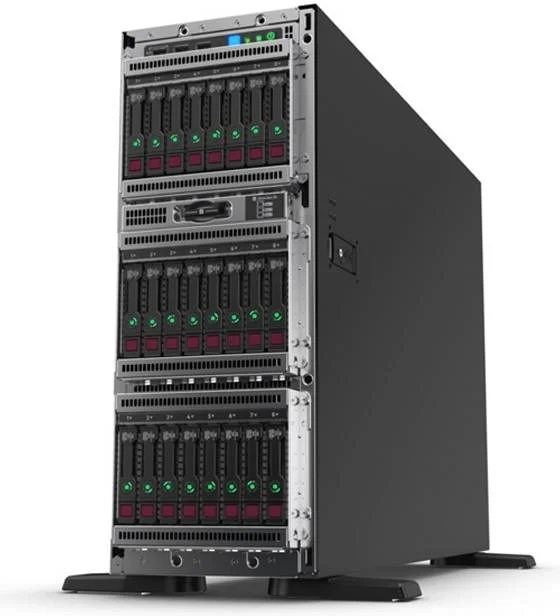 سرور HPE ProLiant ML350 Gen10 با 8 جایگاه SFF، پردازنده Intel Xeon Silver 4210R تا 3.2 گیگاهرتز، 32 گیگابایت PC4-2933T، 2 عدد SSD 480 گیگابایتی SATA، آداپتور 4 پورت 1 گیگابیتی 369i، منبع تغذیه 800 واتی (1+1) | ML350