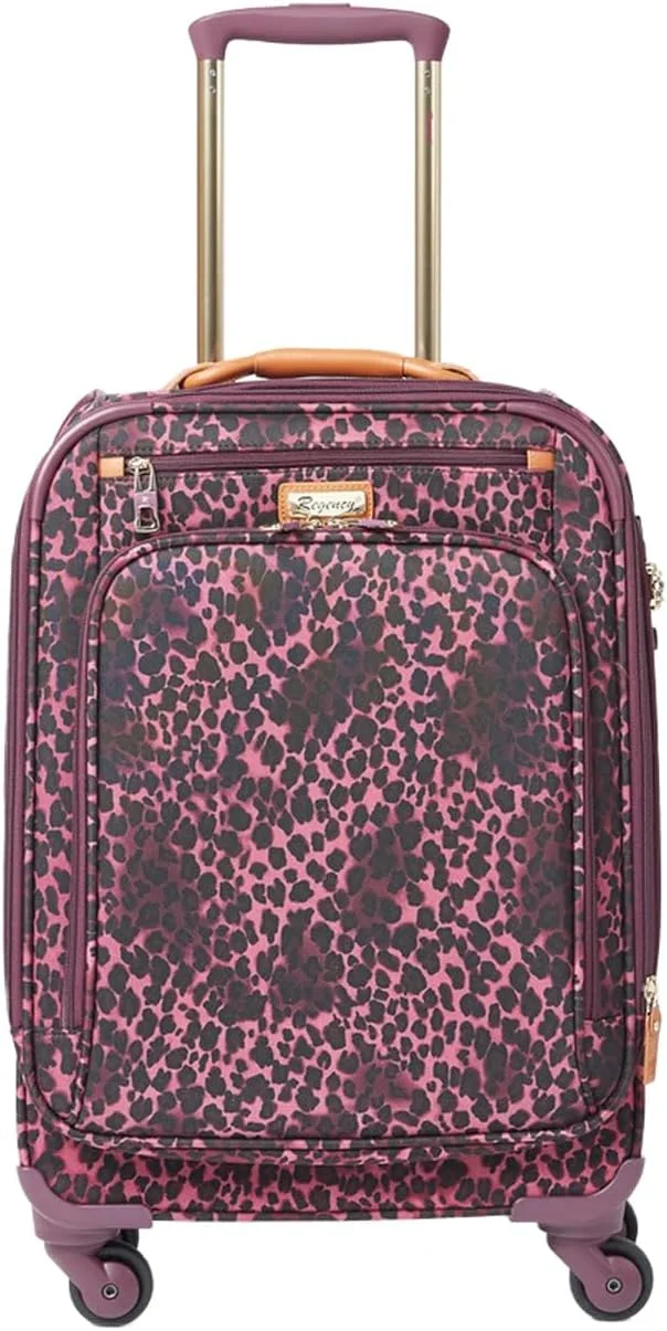 ترولی چمدان کابین کوچک ریجنسی سافت ساید، سایز 19 اینچ، بنفش، ابعاد 34 طول x 20 عرض x 55 ارتفاع سانتی متر، 34 لیتر