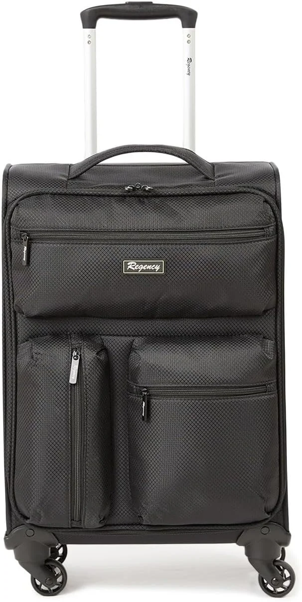 ترولی چمدان کابین ریجنسی مدل سافت ساید، سایز 20 اینچ، مشکی