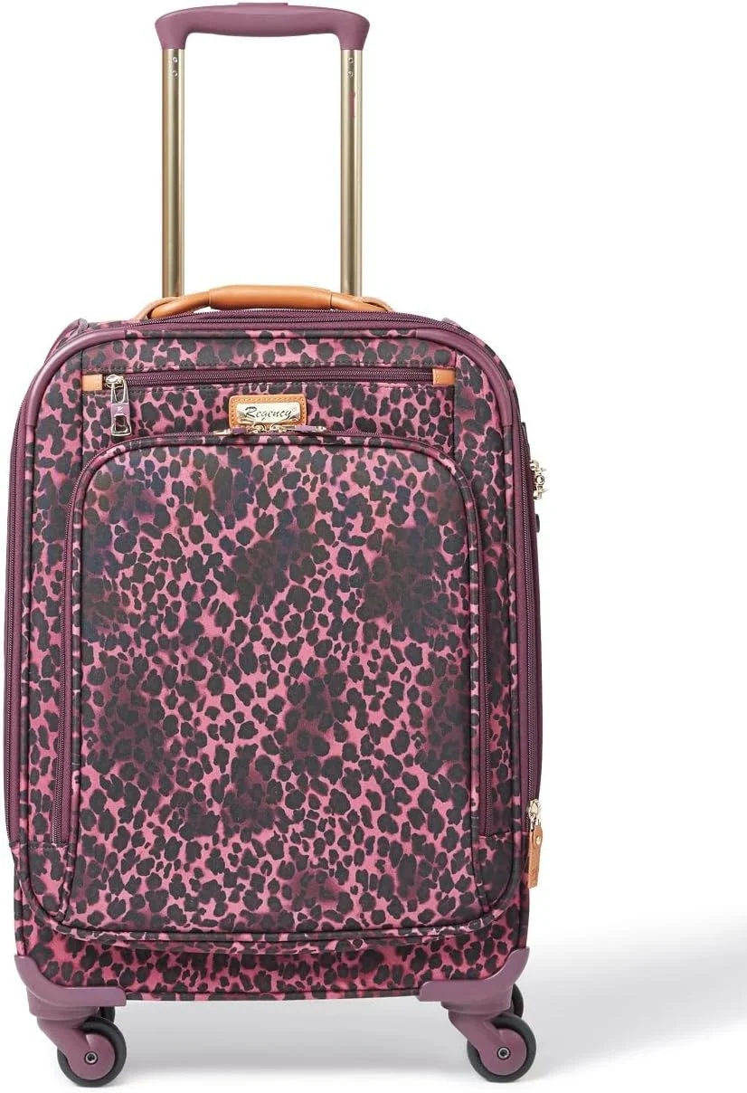 ترولی چمدان کابین کوچک ریجنسی سافت ساید، سایز 19 اینچ، بنفش، ابعاد 34 طول x 20 عرض x 55 ارتفاع سانتی متر، 34 لیتر