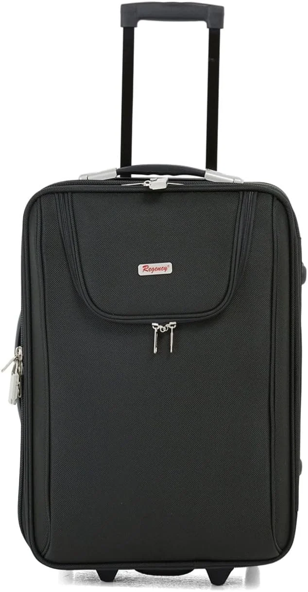 ترولی چمدان کابین کوچک ریجنسی سافت ساید، سایز 20 اینچ / مشکی، ابعاد 33 طول x 21 عرض x 55 ارتفاع سانتی متر، 33 لیتر