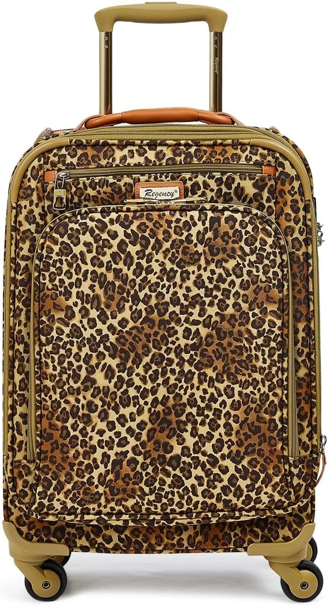 چمدان کابین کوچک ریجنسی سافت ساید، سایز 20 اینچ، رنگ خاکی چند رنگ، ابعاد 36x19x48 سانتی متر