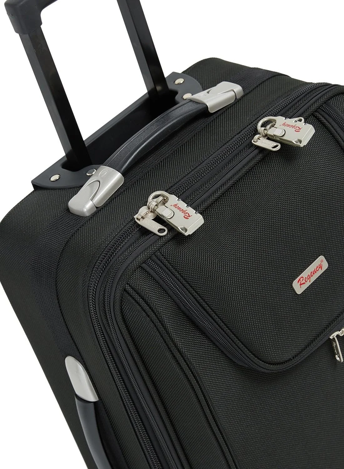 ترولی چمدان کابین کوچک ریجنسی سافت ساید، سایز 20 اینچ / مشکی، ابعاد 33 طول x 21 عرض x 55 ارتفاع سانتی متر، 33 لیتر