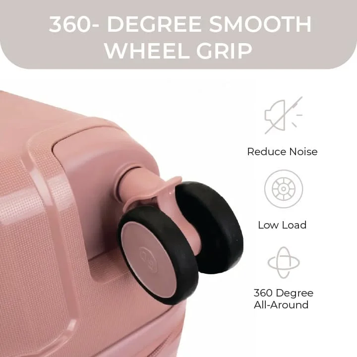 چمدان بازتاب PP، ضد خش، سبک وزن و چرخ های بی صدای 360 درجه، چمدان سخت PP چرخ دار، چمدان مسافرتی با چرخ های اسپینر