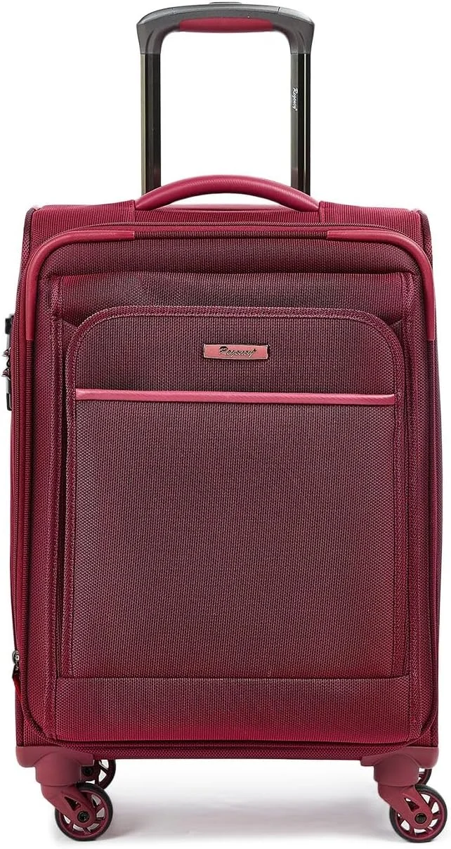 چمدان کابین کوچک نرم رجنسی پلاتینیوم سایز 19 اینچ - قرمز توت فرنگی