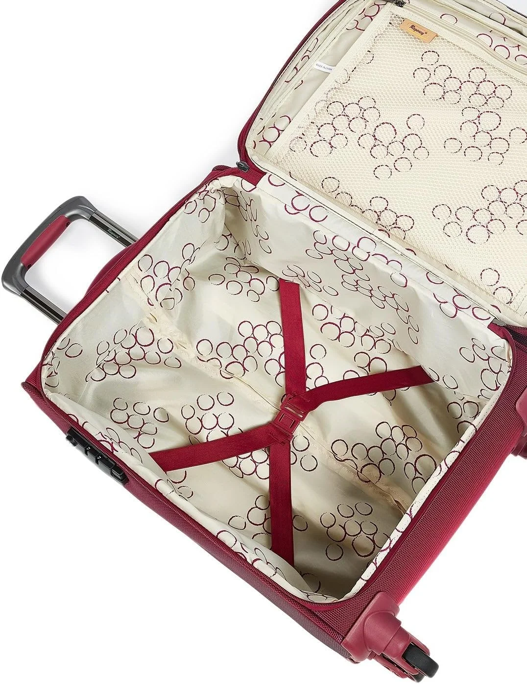 چمدان کابین کوچک نرم رجنسی پلاتینیوم سایز 19 اینچ - قرمز توت فرنگی