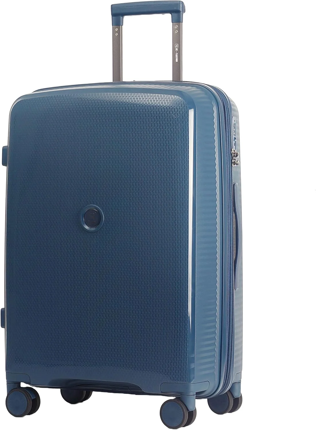 چمدان PP با طرح Reflection ISTANBUL، بدنه سخت بادوام و سبک، دسته تلسکوپی، چمدان چرخدار مسافرتی سری عمودی با 4 چرخ بی صدا 360 درجه و قفل TSA (آبی سرمه ای، سایز کابین 20 اینچی)