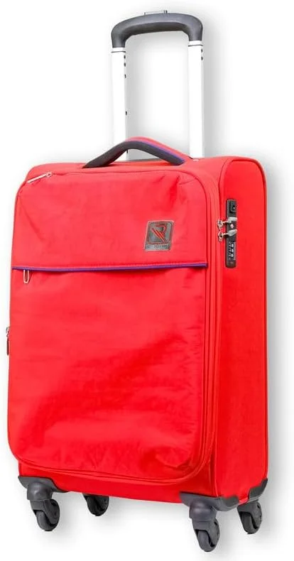 چمدان چرخدار نرم و جادار نوا بای رفلکشن - سایز کابین ۲۰ اینچ با قفل TSA، زیپ دوبل امنیتی و چرخ های اسپینر ۳۶۰ درجه، قرمز