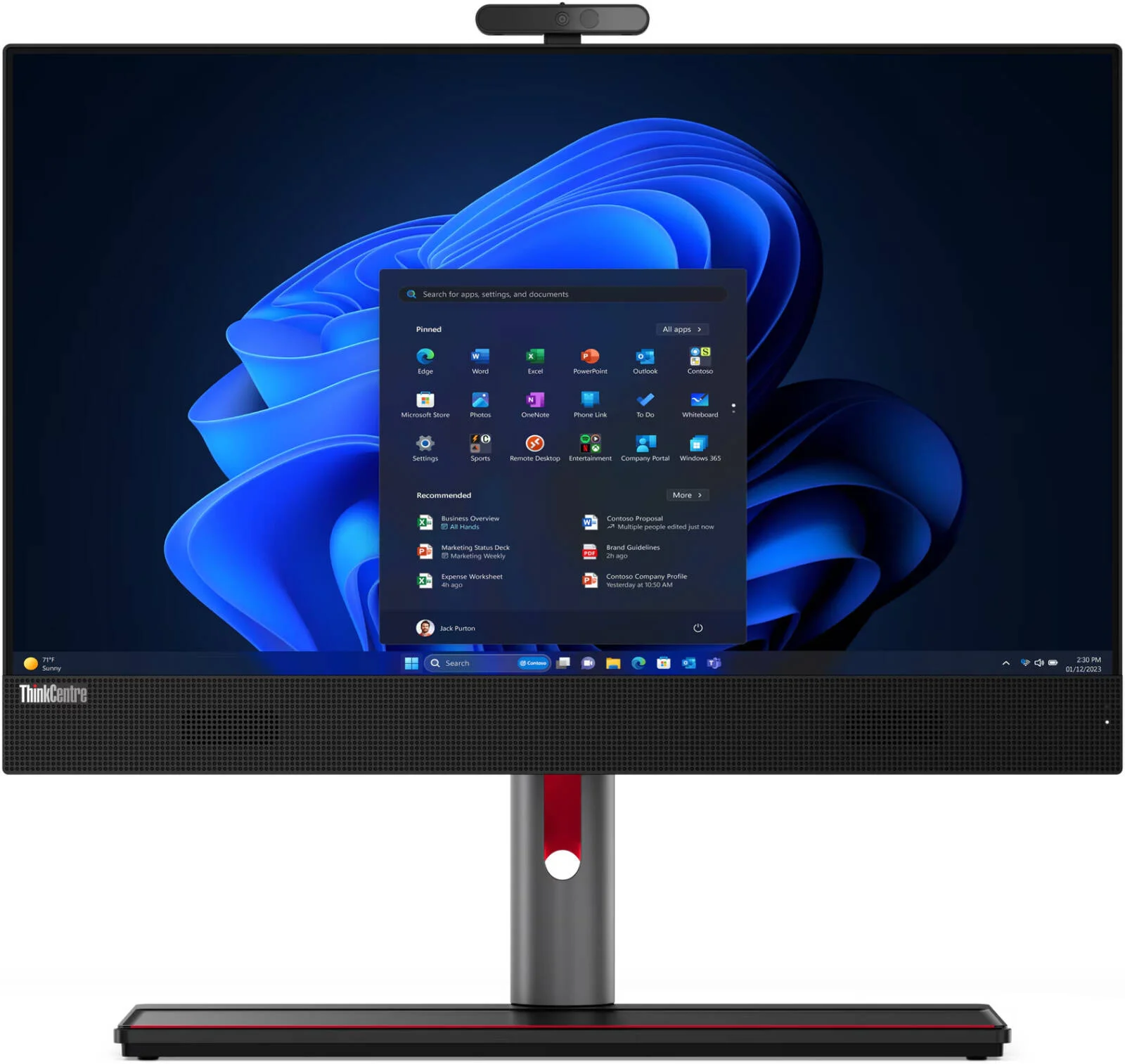 کامپیوتر رومیزی همه کاره Lenovo ThinkCentre M90a Gen 5 AIO، صفحه نمایش لمسی 23.8 اینچی FHD IPS، پردازنده Intel Core i7-14700، رم 16 گیگابایتی، SSD 512 گیگابایتی، گرافیک Intel UHD 770، کیبورد و ماوس USB ENG، Win11Pro، مشکی | 12SL0006GP