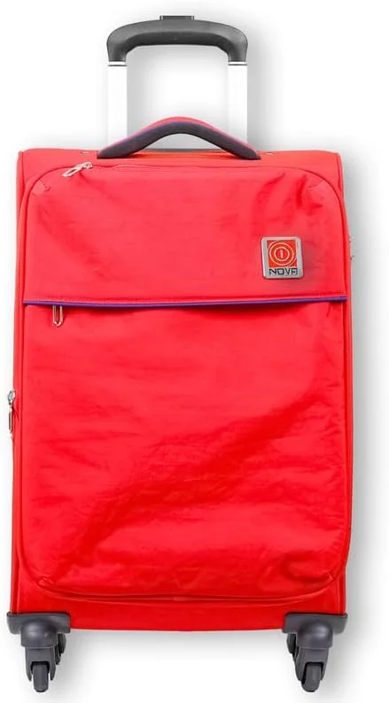 چمدان چرخدار نرم و بزرگ شونده Reflection - سایز 28 اینچ با قفل TSA، زیپ دوبل امنیتی و چرخ های اسپینر 360 درجه، قرمز