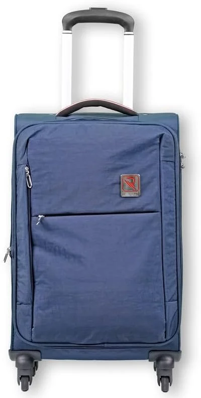 چمدان چرخدار نرم و جادار نوا بای رفلکشن - سایز کابین 20 اینچ با قفل TSA، زیپ دوبل امنیتی و چرخ های اسپینر 360 درجه، سرمه ای