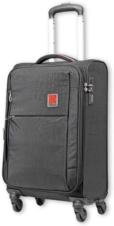چمدان چرخدار نرم تاشو نوا بای رفلکشن - سایز 28 اینچ، قفل TSA، زیپ دوبل امنیتی و چرخ های اسپینر 360 درجه، مشکی