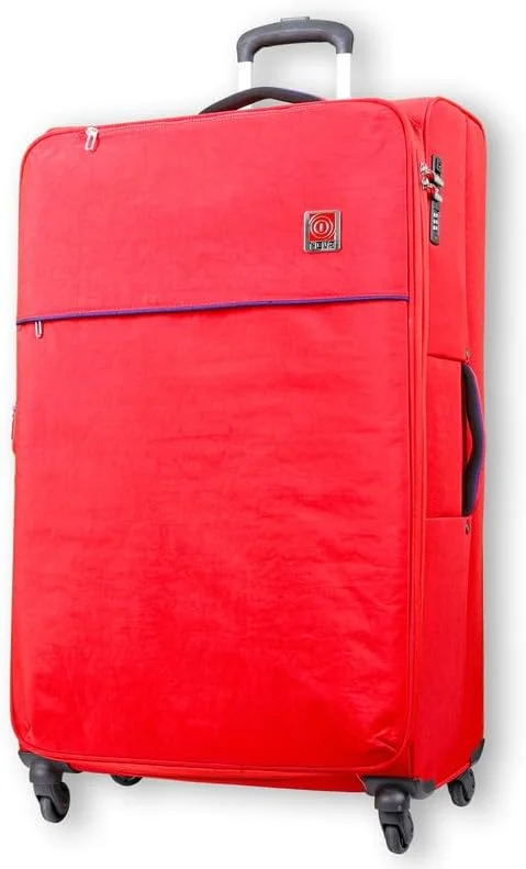 چمدان چرخدار نرم و بزرگ شونده Reflection - سایز 28 اینچ با قفل TSA، زیپ دوبل امنیتی و چرخ های اسپینر 360 درجه، قرمز