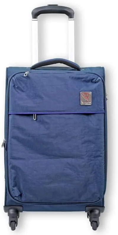 چمدان چرخدار نرم و قابل افزایش حجم Reflection - سایز کابین 20 اینچ با قفل TSA، زیپ دوبل امنیتی و چرخ های اسپینر 360 درجه، سرمه ای