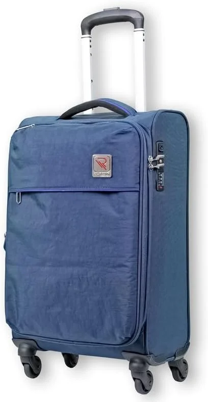 چمدان چرخدار نرم و جادار Reflection - سایز کابین ۲۰ اینچ با قفل TSA، زیپ دوبل امنیتی و چرخ های اسپینر ۳۶۰ درجه، سرمه ای