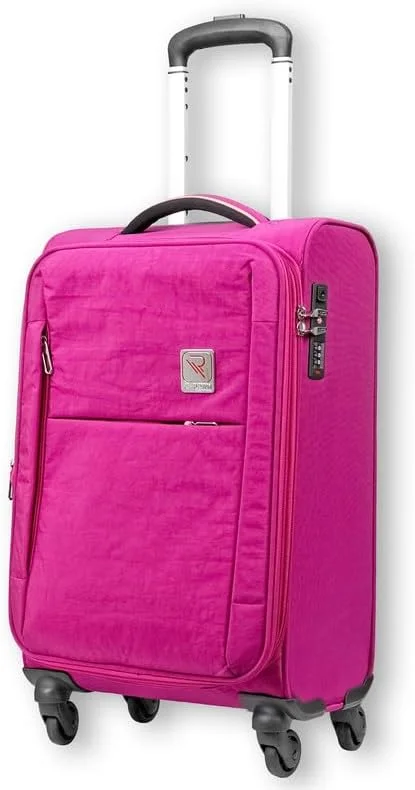 چمدان چرخدار نرم و بزرگشونده نوا بای رفلکشن - سایز 26 اینچ با قفل TSA، زیپ دوبل امنیتی و چرخهای اسپینر 360 درجه، بنفش چمدان چرخدار نرم و بزرگشونده نوا بای رفلکشن - سایز 26 اینچ با قفل TSA، زیپ دوبل امنیتی و چرخهای اسپینر 360 درجه، بنفش