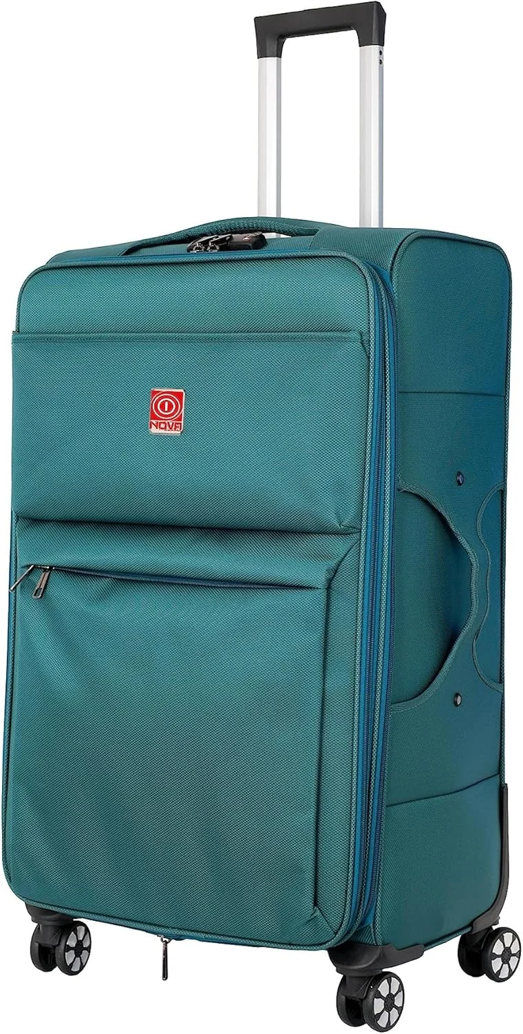 چمدان کابین سایز 20 اینچی نوا از Re-flection، چمدان چرخدار مسافرتی سبک وزن سری Voyager با ظرفیت 36 لیتر و 4 چرخ گردان، سرمه ای.