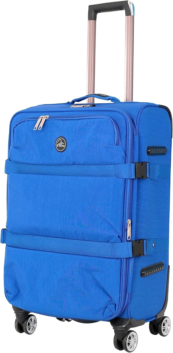 چمدان سفری 20 اینچی Re-flection، چمدان ترولی سبک وزن با ظرفیت 36 لیتر و 4 چرخ گردان، آبی