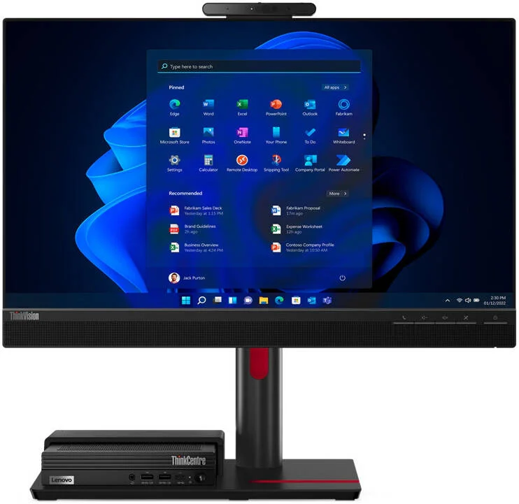 مانیتور 24 اینچی لنوو ThinkCentre TIO Flex 24v، صفحه نمایش IPS، رزولوشن Full HD، نرخ تازه سازی 60 هرتز، زمان پاسخگویی 4 میلی ثانیه (حالت Extreme)، میکروفون یکپارچه، صفحه نمایش Eyesafe، نور آبی کم، مشکی | 12BNMAT3EU