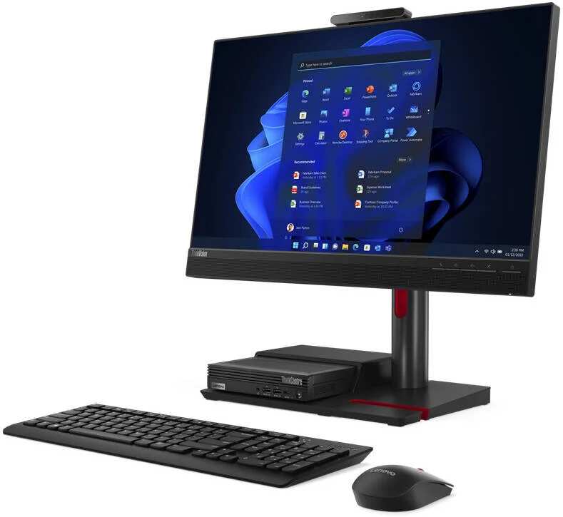 مانیتور 24 اینچی لنوو ThinkCentre TIO Flex 24v، صفحه نمایش IPS، رزولوشن Full HD، نرخ تازه سازی 60 هرتز، زمان پاسخگویی 4 میلی ثانیه (حالت Extreme)، میکروفون یکپارچه، صفحه نمایش Eyesafe، نور آبی کم، مشکی | 12BNMAT3EU