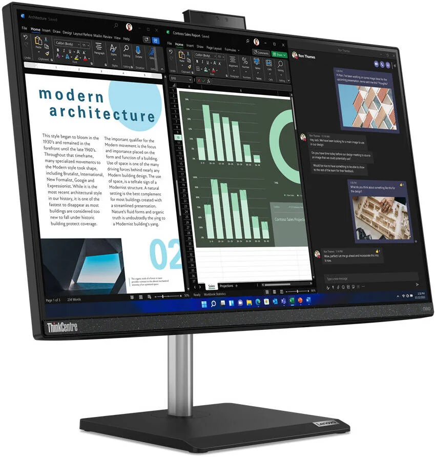 کامپیوتر رومیزی همه کاره Lenovo ThinkCentre Neo 30a 24 Gen 4 AIO، صفحه نمایش 24 اینچی FHD IPS، پردازنده Intel Core i5-13420H، رم 8 گیگابایتی، حافظه SSD 512 گیگابایتی، گرافیک Intel UHD، کیبورد و ماوس سیمی ENG، FreeDOS، مشکی | 12JY002KGP