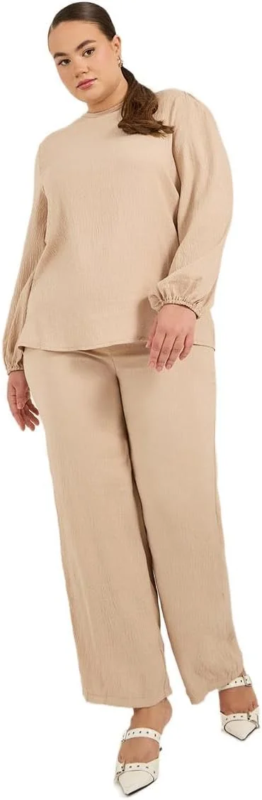 شلوار زنانه سایز بزرگ استایلی با بافت پهن