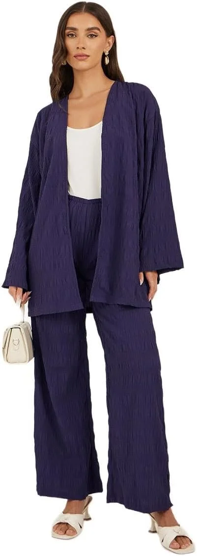 شلوار زنانه استایلی با بافت پهن و کمر کشی