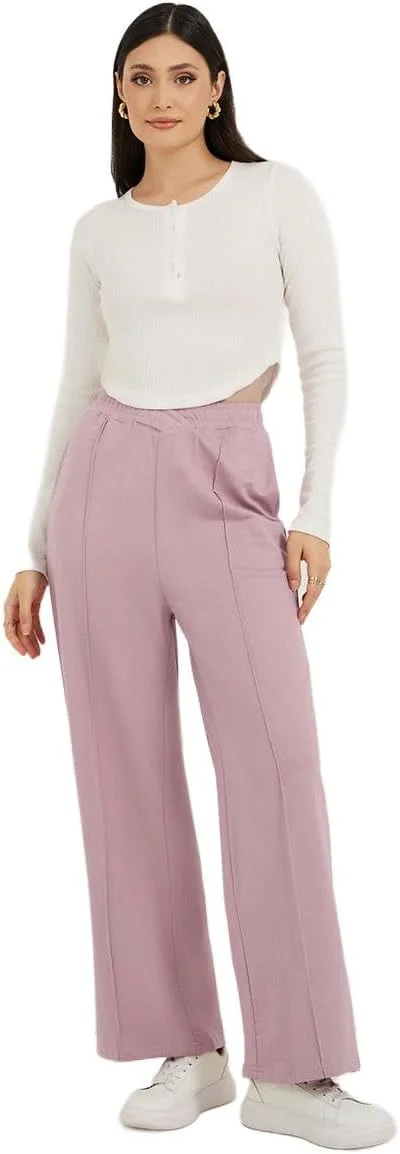 شلوار جاگر زنانه استایلی با کمر ضربدری و جزئیات پین‌تاک