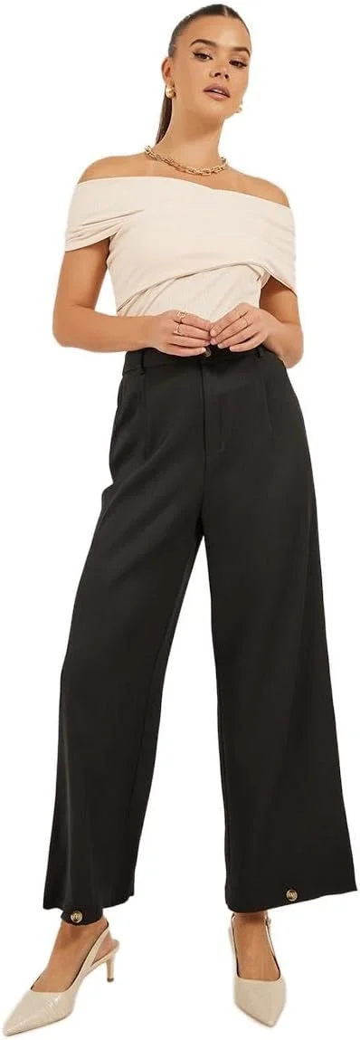 شلوار زنانه استایلی، فاق متوسط، مدل مخروطی، پاچه گشاد