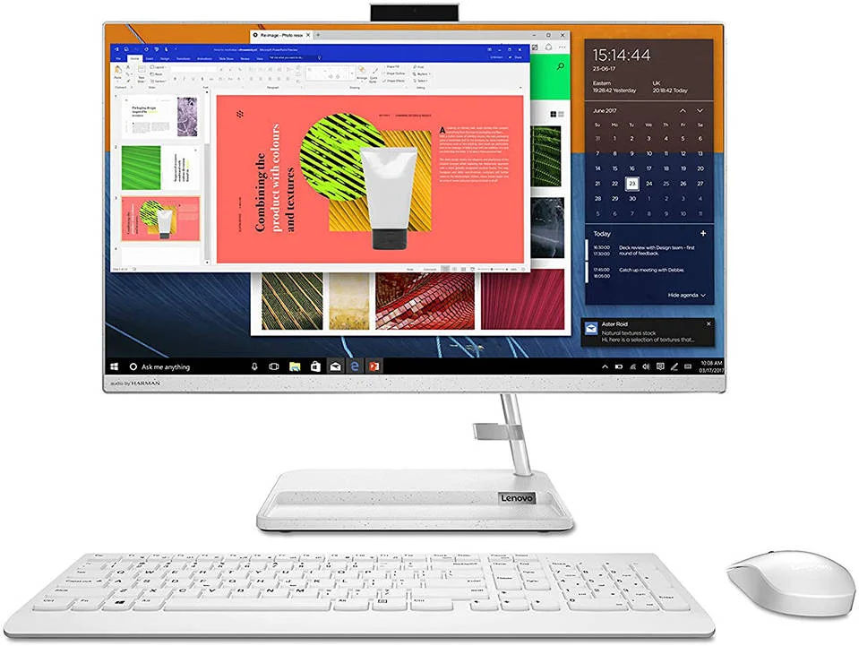 کامپیوتر رومیزی لنوو IdeaCentre AIO 3، صفحه نمایش 27 اینچی FHD IPS، پردازنده Intel Core i7-1165G7، رم 8 گیگابایتی، هارد دیسک 1 ترابایتی، کارت گرافیک NVIDIA GeForce MX450 2 گیگابایتی، کیبورد و ماوس بی سیم عربی سفید، DOS، سفید | F0FW0059AX