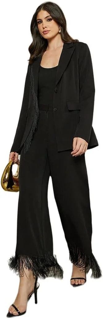 شلوار بافتنی زنانه استایلی با جزئیات ریشه ای و پاچه گشاد