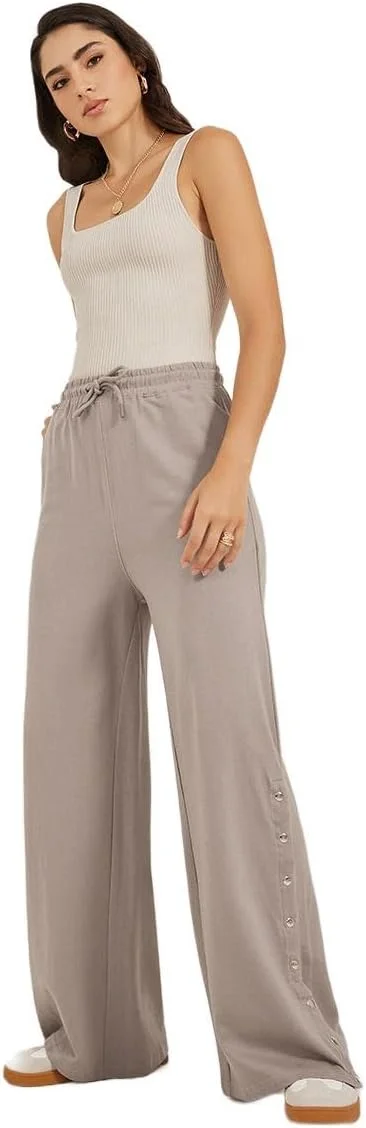 شلوار جاگر زنانه استایلی با دکمه های فشاری در پهلو