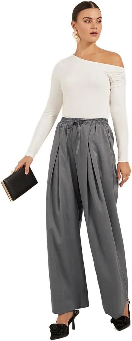 شلوار زنانه استایلی، پلیسه دار، پاچه گشاد