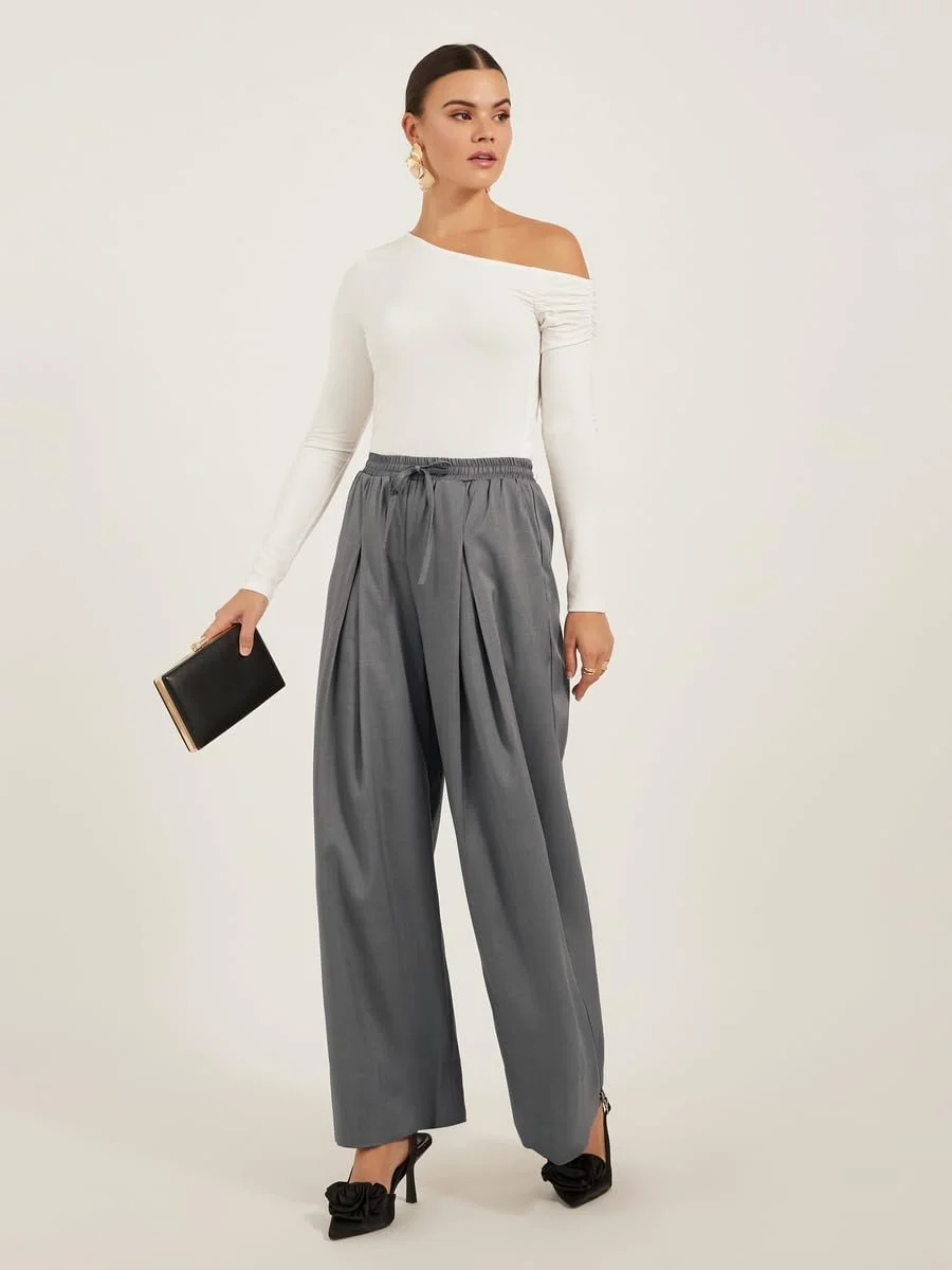 شلوار زنانه استایلی، پلیسه دار، پاچه گشاد