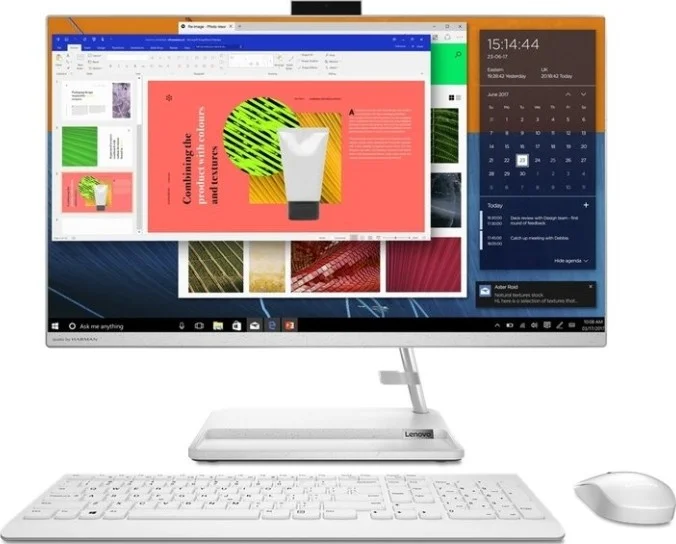کامپیوتر همه کاره لنوو IdeaCentre AIO 3 با صفحه نمایش 27 اینچی IPS، پردازنده Intel Core i5-1135G7 2.4 گیگاهرتز، 8 گیگابایت رم، 1 ترابایت HDD، DVD RW، کیبورد و ماوس بی سیم، DOS، سفید | F0FW0054AX