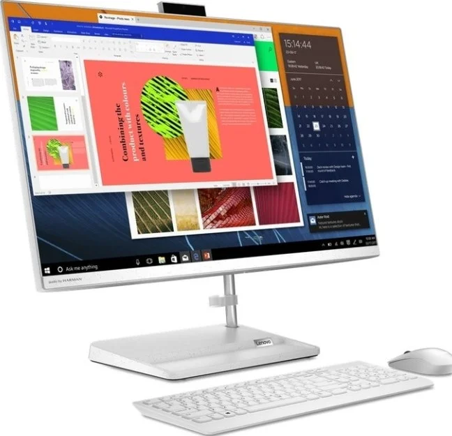 کامپیوتر همه کاره لنوو IdeaCentre AIO 3 با صفحه نمایش 27 اینچی IPS، پردازنده Intel Core i5-1135G7 2.4 گیگاهرتز، 8 گیگابایت رم، 1 ترابایت HDD، DVD RW، کیبورد و ماوس بی سیم، DOS، سفید | F0FW0054AX