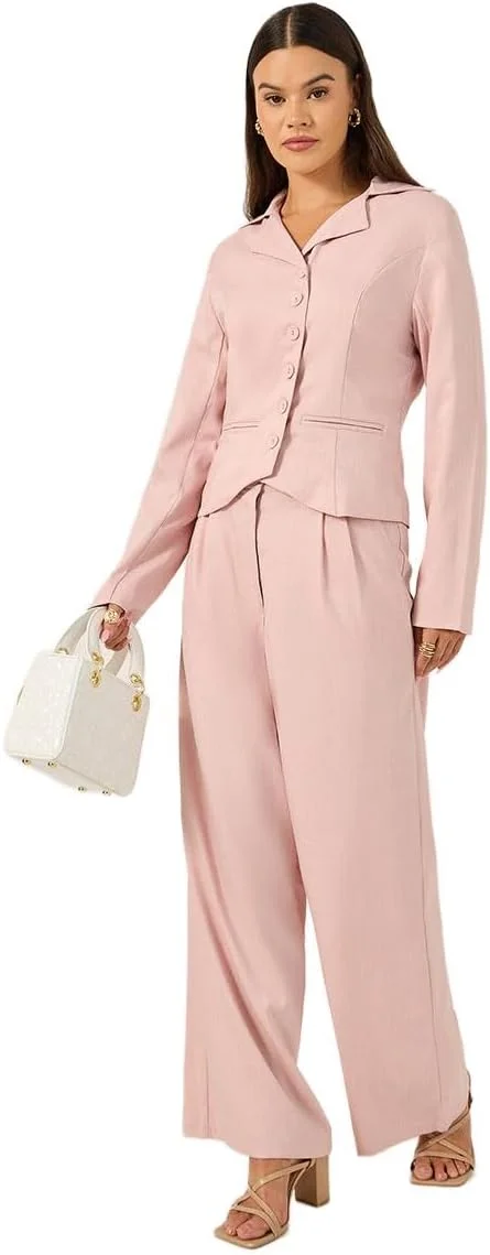 شلوار زنانه استایلی پا گشاد با پیلی و کمربند بند دار