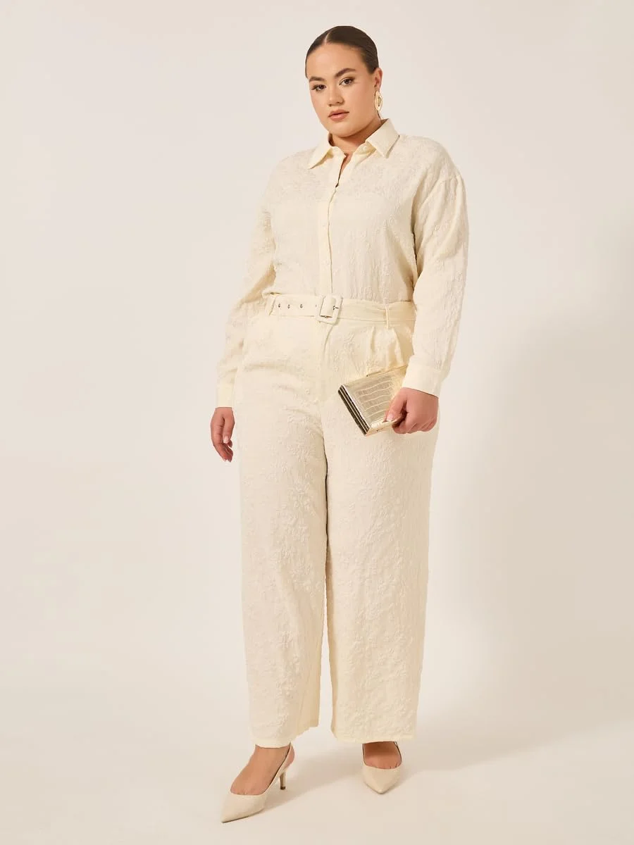 شلوار زنانه سایز بزرگ استایلی مدل پاچه گشاد با بند کمر شلوار زنانه سایز بزرگ استایلی مدل پاچه گشاد با بند کمر